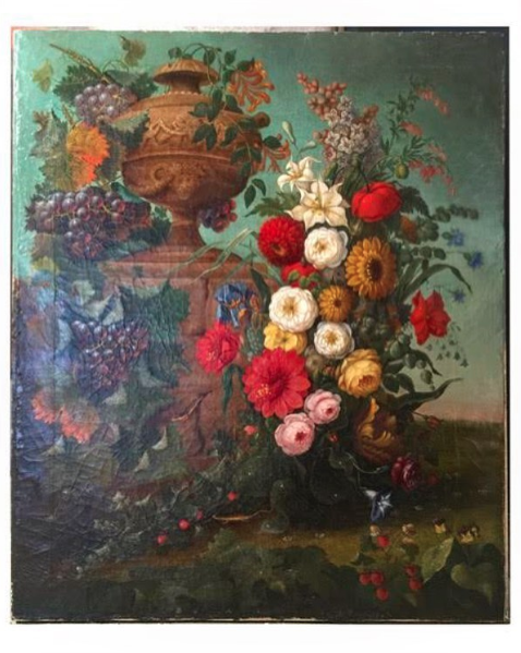 18th Century Dutch style floral still life oil painting
