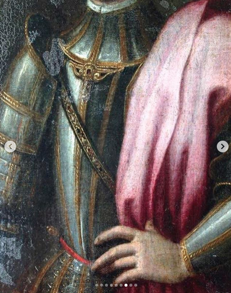 1550's Florentine school Old Master painting of Saint Michael in a suit of armor possibly Ugolino Martelli