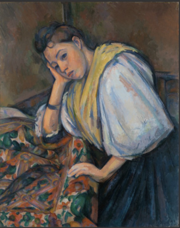 paul cezanne young italian woman at a table getty museum