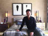 Photo of New York City Interior designer Justin Shaulis in his room designed for the Christopher Kennedy Compound in Palm Springs